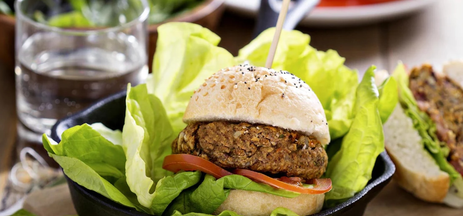 Lean-Beef Burger with Sweet Potato Fries